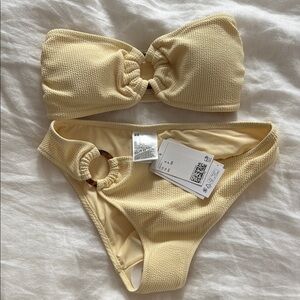 Yellow Textured Bikini Set NWT